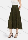 Wholesale Women's Casual Plain High Waist Pleated Midi Skirt - Liuhuamall