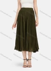 Wholesale Women's Casual Plain High Waist Pleated Midi Skirt - Liuhuamall