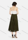 Wholesale Women's Casual Plain High Waist Pleated Midi Skirt - Liuhuamall