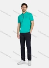 Wholesale Men's Casual Plain Stand Collar 100% Cotton Short Sleeve Labelled Polo Shirt 2208# - Liuhuamall