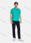 Wholesale Men's Casual Plain Stand Collar 100% Cotton Short Sleeve Labelled Polo Shirt 2208# - Liuhuamall