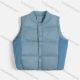 Wholesale Kids Sleeveless Mock Neck Button Down Colorblock Puffer Vest 14182145# Blue Clothing Wholesale Market Liuhua