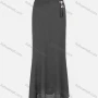Wholesale Women's Casual Plain Elastic Waist Pearl Buckle Decor Waffle Knit Maxi Skirt preview