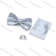 Wholesale Men's Classic Plain Adjustable Bow Ties & Pocket Square & Cufflinks Sets Silver Clothing Wholesale Market Liuhua