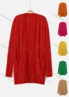 Wholesale Women's Plain Long Sleeve Fuzzy Knit Cardigan - Liuhuamall