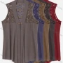 Wholesale Woman's Casual V Neck Sleeveless Frog Button Guipure Lace Plain Cardigan preview
