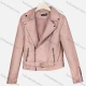 Wholesale Women's Casual Lapel Long Sleeve Zipper Plain Leather Crop Biker Jacket Pink Clothing Wholesale Market Liuhua