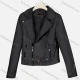 Wholesale Women's Casual Lapel Long Sleeve Zipper Plain Leather Crop Biker Jacket Black Clothing Wholesale Market Liuhua