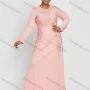 Wholesale Women's Round Neck Long Sleeve Eyelet Embroidered Pearl Applique Ruffle Hem Maxi Dress preview