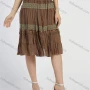 Wholesale Women's Chiffon Embroidery Lace Layered Ruched Knee Length Skirt preview