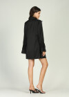 Wholesale Women's Plain Button Front Bell Sleeve Lace Trim Short Shirt Dress - Liuhuamall