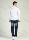Wholesale Men's Long Sleeve Abstract Print Button Front Flap Pocket Casual Shirt - Liuhuamall