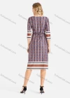 Wholesale Women's Casual Round Neck Folk Art Lace Up A-line Dress - Liuhuamall