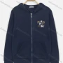 Wholesale Women's Casual Long Sleeve Zipper Pattern Pockets Hoodie preview