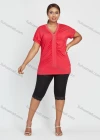 Wholesale Women's Daily Short Sleeve V Neck Rhinestone Ruched Top 2 Piece Set - Liuhuamall