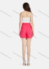 Wholesale Women's Fashion High Waist Plain Ruffle Hem Button Decor Shorts With Belt - Liuhuamall