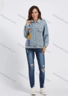 Wholesale Women's Fashion Ripped Distressed Patch Pocket High Waist Wash Slim Fit Jeans - Liuhuamall