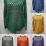 Wholesale Women's Casual Crew Neck Long Sleeve Mesh Plain Knit Sweater 60460# preview