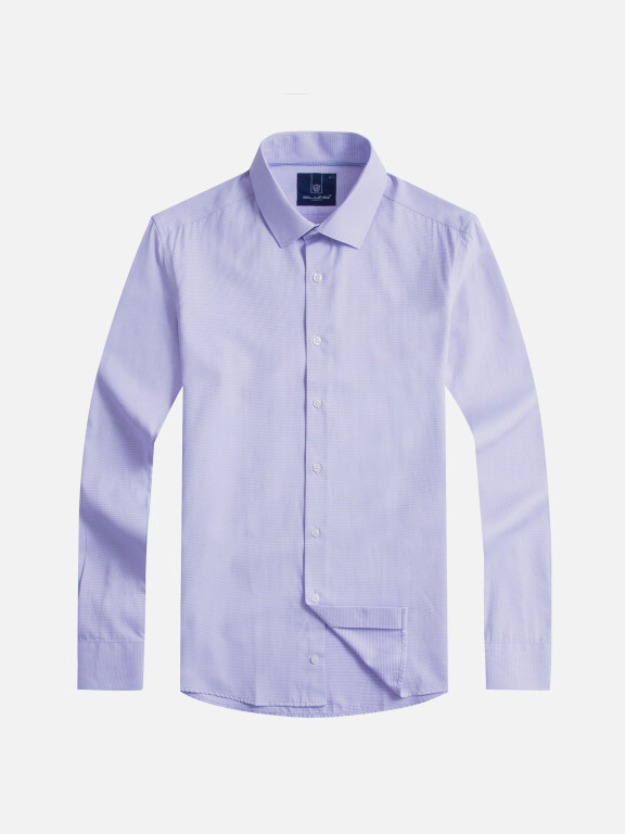 Men's Formal Plain Collared Long Sleeve Texture Button Down Shirts, Clothing Wholesale Market -LIUHUA, Men, Men-s-Tops