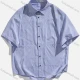 Men's Casual Plain Shirt Collar Patch Pockets Button Down Shirt Blue Guangzhou Clothing Wholesale Market & Suppliers -LIUHUAMALL