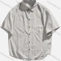 Wholesale Men's Casual Plain Shirt Collar Patch Pockets Button Down Shirt preview
