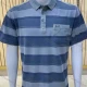 Wholesale Men's Casual Short Sleeve Sleeve Button Front Distressed Striped Polo Shirts Blue Clothing Wholesale Market Liuhua