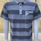 Wholesale Men's Casual Short Sleeve Sleeve Button Front Distressed Striped Polo Shirts Gray Clothing Wholesale Market Liuhua