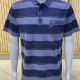 Wholesale Men's Casual Short Sleeve Sleeve Button Front Distressed Striped Polo Shirts Light Purple Clothing Wholesale Market Liuhua