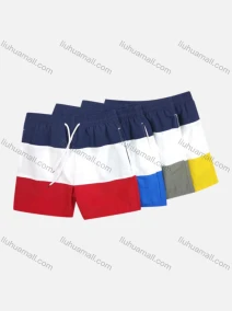 Wholesale Men's Casual Colorblock Drawstring Shorts, LIUHUA CLOTHING WHOLESALE