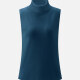 Women's Rolled Neck Sleeveless Rib-Knit Top Dark Slate Gray Clothing Wholesale Market -LIUHUA