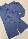 Wholesale Vintage loose waist-cinching shirt with wide-leg culottes. - Liuhuamall