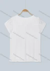 Wholesale Women's Crew Neck Cap Sleeve Lace Trim Pleated Plain Knit Tops - Liuhuamall