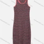 Wholesale Women's Casual Sleeveless Racerback Striped Midi Tank Dress 117# preview