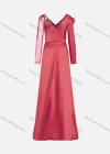Wholesale Women's Elegant Long Sleeve V Neck Rhinestone Embroidery Maxi Evening Dress - Liuhuamall