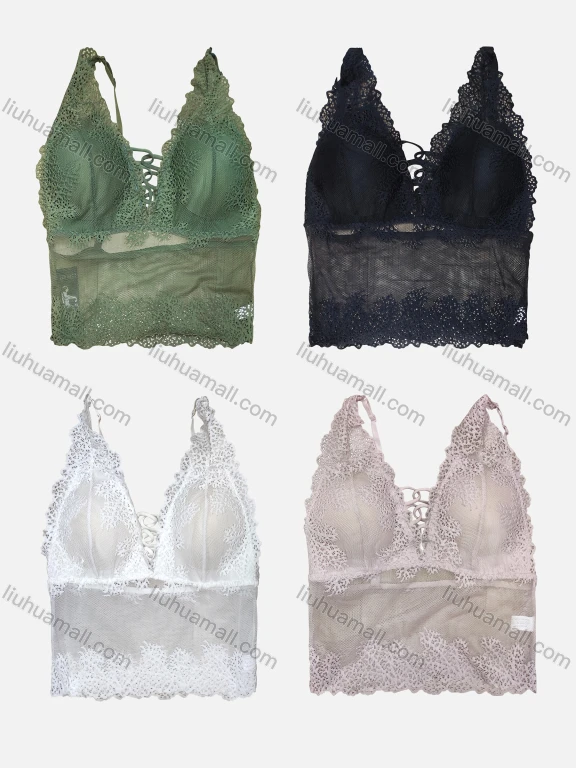 Wholesale Women's Plain Guipure Lace Spaghetti Strap Bra