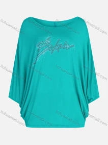 Wholesale Women's Casual Round Neck Long Sleeve Rhinestone Blouse, LIUHUA CLOTHING WHOLESALE