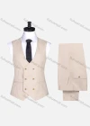 Wholesale Men's Formal Lapel One Button Plain Blazer & Waistcoat & Pants 3-piece Suit Set - Liuhuamall