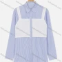Wholesale Women's Fall Casual Striped Button Closure Spread-Collar Buckled Cuff Shirt preview