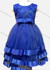Wholesale Girls Lovely Sleeveless Plain Bow-knot Embroidered Tiered Flower Dress - Liuhuamall