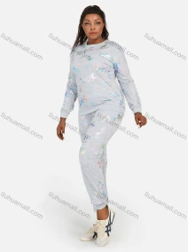 Wholesale Women's Letter Graphic Round Neck Long Sleeve Sweatshirt 2 Piece Set, LIUHUA CLOTHING WHOLESALE