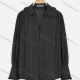 Wholesale Women's Casual Striped Turn-down Neck Pearl Button Down Cuff Shirt Black Guangzhou Clothing Wholesale Market & Suppliers -LIUHUAMALL