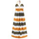 Women's Vacation Striped Sleeveless Ruffle Hem Halter Maxi Dress Khaki Clothing Wholesale Market -LIUHUA