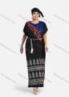 Wholesale Women's African Batwing Sleeve Vintage Embroidery Tribal Pattern Tassel Tether Maxi Kaftan Dress With Turban XH-515S-YD# - Liuhuamall
