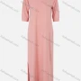 Wholesale Women's Casual Plain Round Neck Half Sleeve Split Hem Maxi Tee Dress preview