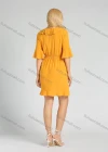 Wholesale Women's V-Neck Ruffle Trim Trumpet Sleeve Casual Wrap Hem Short Dress - Liuhuamall