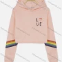 Wholesale Women's Casual Striped & Letter Print Long Sleeve Drawstring Cropped Hoodie preview