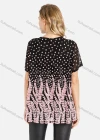 Wholesale Women's Round Neck Floral And Leaf Print Preal Rhinestone Decor Short Sleeve Blouse - Liuhuamall