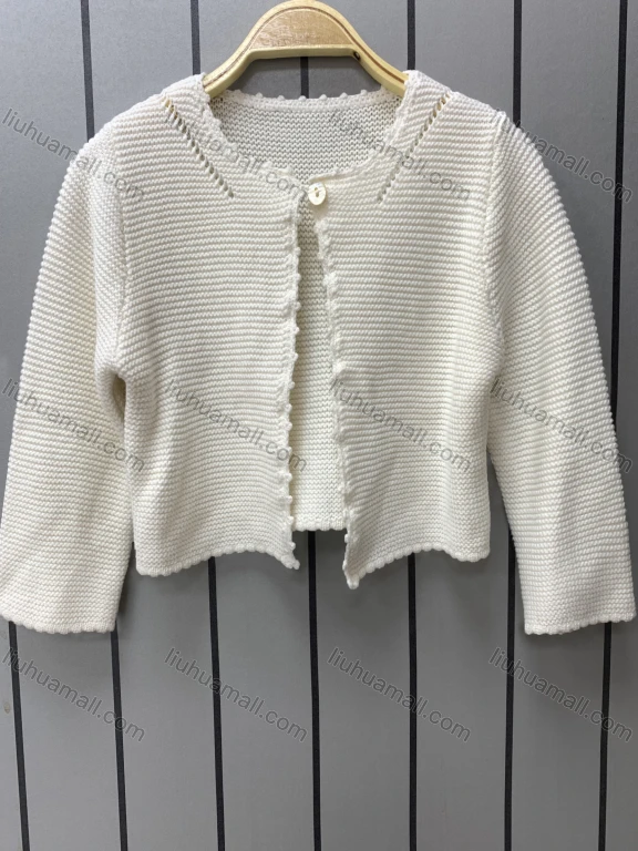 Wholesale Girl's Casual Crew Neck Long Sleeve Mesh One Button Cardigan