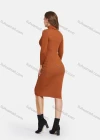 Wholesale Women's Turtleneck High Neck Lace Up Pearl Decor Bodycon Knit Dress 2192# - Liuhuamall