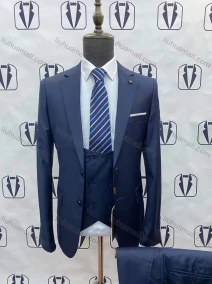 Wholesale Men's Business Double Breasted Plain Blazer&Vest&Pants Formal Suit 3 Piece Sets 788-17#, LIUHUA CLOTHING WHOLESALE